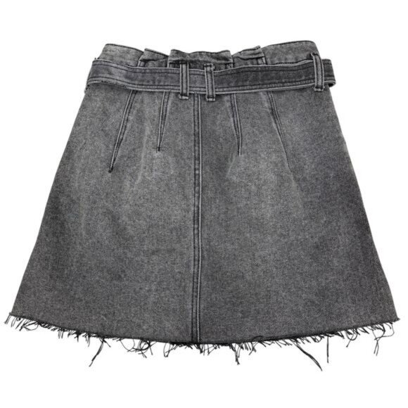 FREE PEOPLE We The Free East Of Eden Paperbag Denim Skirt Size 26 Washed Black - Picture 10 of 10